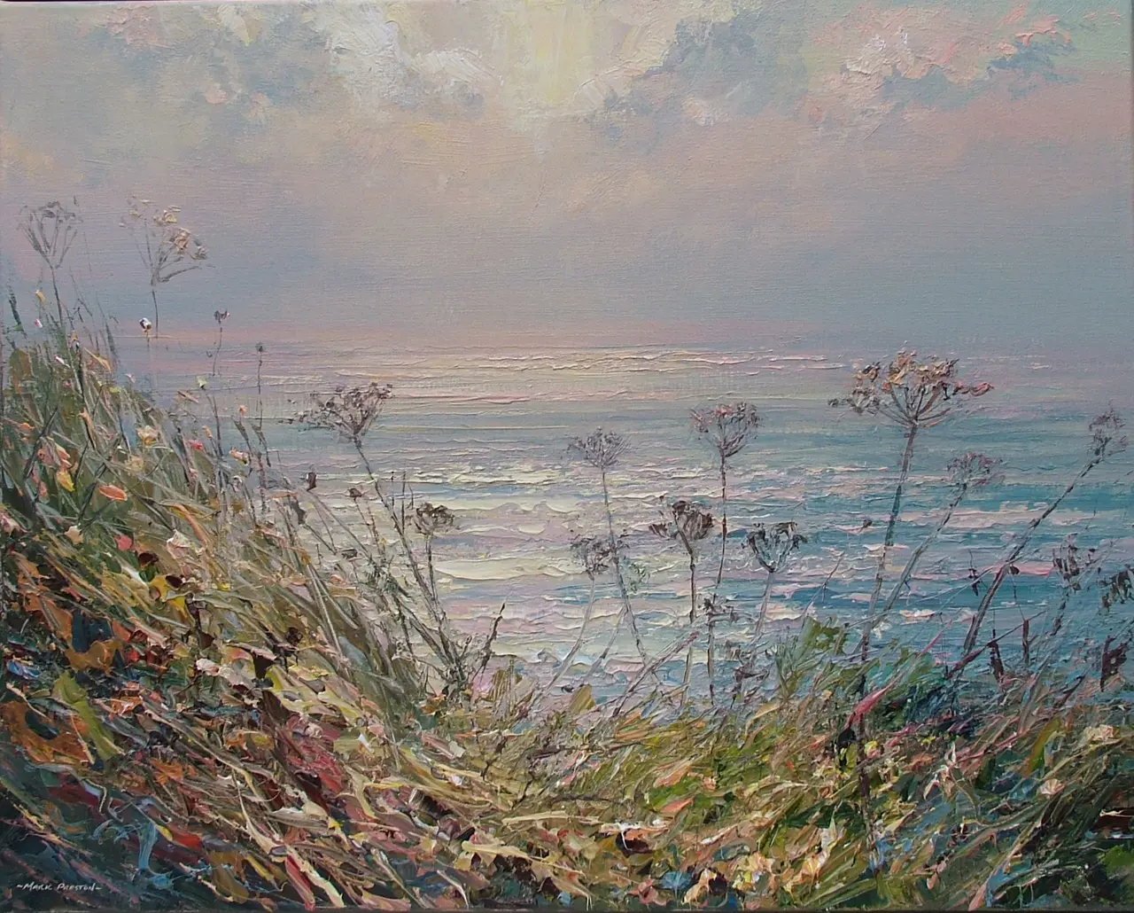 Mark Preston - winter sea and seedheads